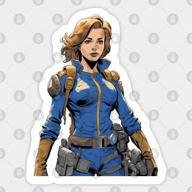 Vault Girl Wasteland Sticker by Nightarcade